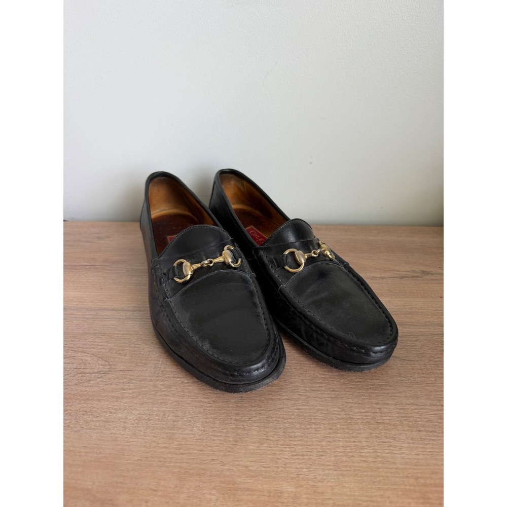 Cole Haan City Black Leather Bit Loafers Mens 9 M Italy C01062 Horsebit Shoes